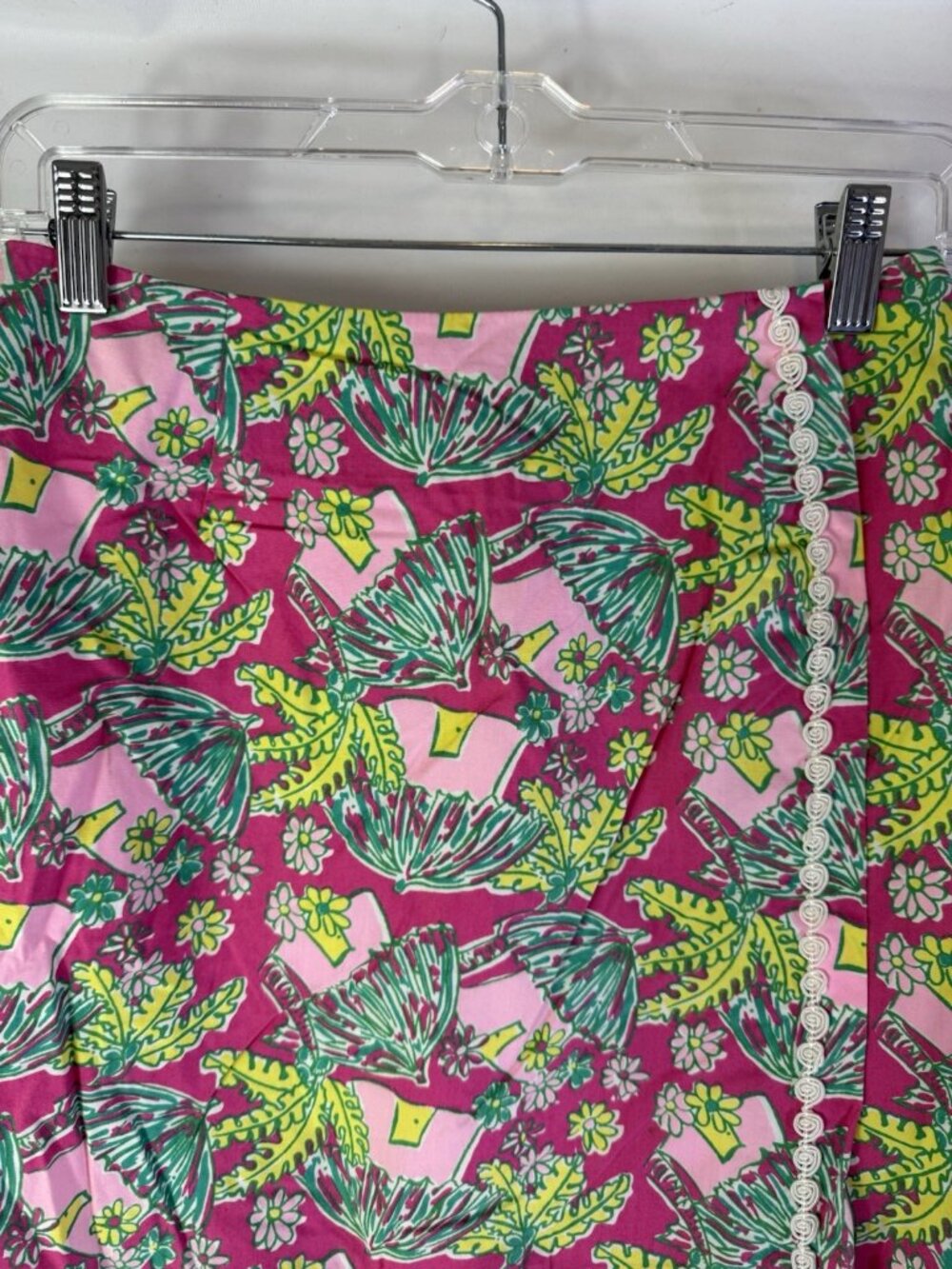 Vintage 90s Lilly Pulitzer Floral Jungle Print Wrap Skirt - Picture 5 of 8